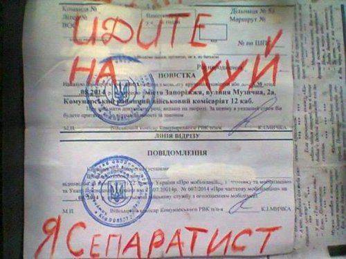 Письмо киевлянина военному комиссару в ответ на повестку