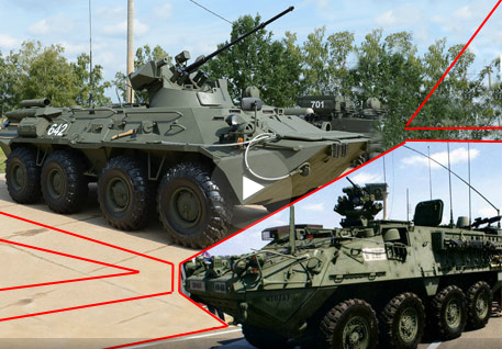 Российский БТР-82 против американского М1126 Stryker: схватка бронетранспортеров Российский БТР-82 против американского М1126 Stryker: схватка бронетранспортеров