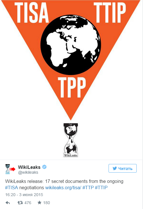 WikiLeaks: Транс-Тихоокеанское партнёрство - тайное соглашение для давления на страны БРИКС WikiLeaks: Транс-Тихоокеанское партнёрство - тайное соглашение для давления на страны БРИКС
