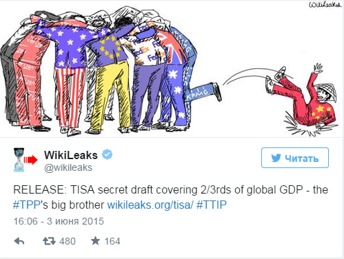 WikiLeaks: Транс-Тихоокеанское партнёрство - тайное соглашение для давления на страны БРИКС WikiLeaks: Транс-Тихоокеанское партнёрство - тайное соглашение для давления на страны БРИКС