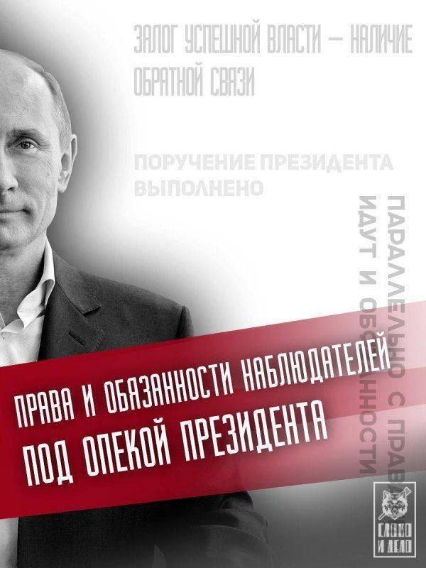 Права и обязанности наблюдателей под опекой президента Права и обязанности наблюдателей под опекой президента