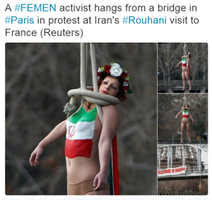"Повешенная" Femen во Франции "Повешенная" Femen во Франции