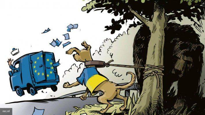 Голландский карикатурист посадил Украину на цепь Евросоюза Голландский карикатурист посадил Украину на цепь Евросоюза