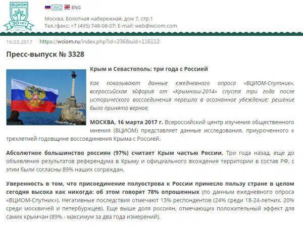 Крым сейчас — три года жизни и ВЦИОМ Крым сейчас — три года жизни и ВЦИОМ