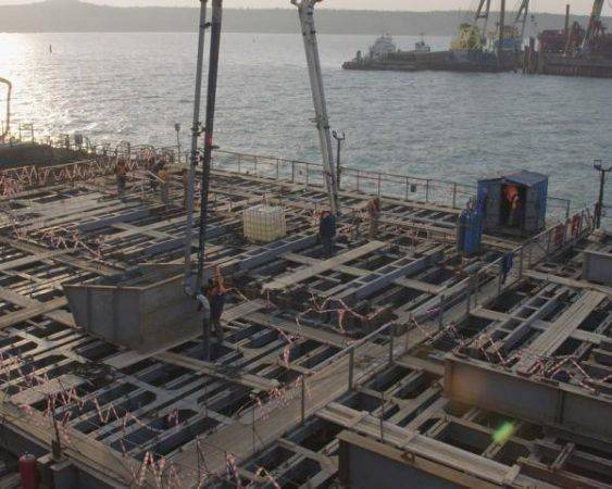 Дан старт бетонирования фарватерной опоры Керченского моста Дан старт бетонирования фарватерной опоры Керченского моста