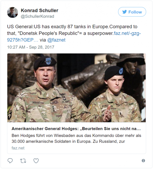 Немецкий журналист о военной группировке США в Европе: По сравнению с ними, ДНР — супердержава Немецкий журналист о военной группировке США в Европе: По сравнению с ними, ДНР — супердержава