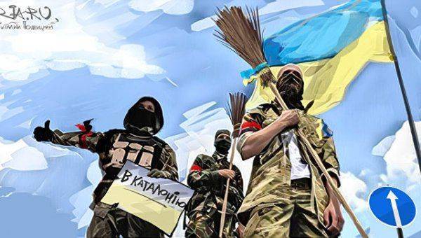 Сказ про то, как ветераны "АТО" каталонских сепаров зачищали Сказ про то, как ветераны "АТО" каталонских сепаров зачищали