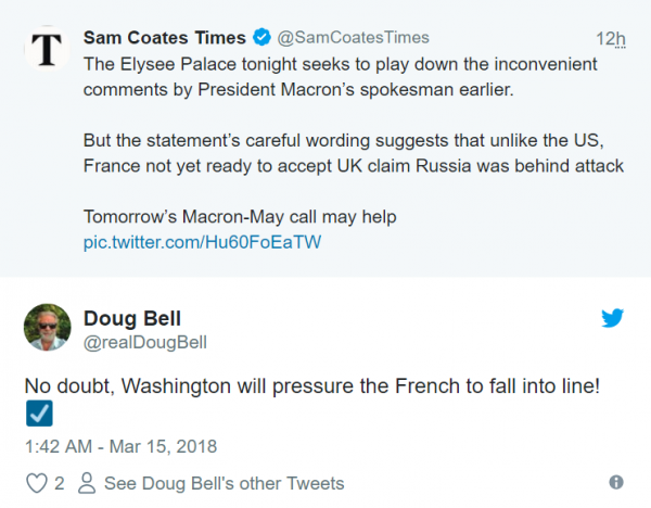 The Times: Франция бросила вызов Терезе Мэй в вопросе отравления Скрипаля The Times: Франция бросила вызов Терезе Мэй в вопросе отравления Скрипаля