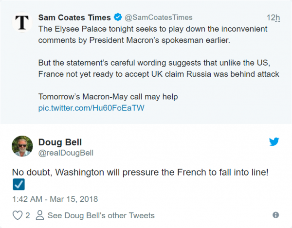 The Times: Франция бросила вызов Терезе Мэй в вопросе отравления Скрипаля The Times: Франция бросила вызов Терезе Мэй в вопросе отравления Скрипаля