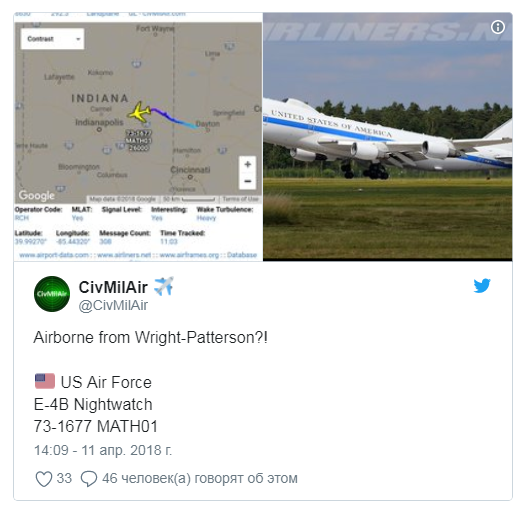 США подняли в воздух самолет "Судного дня" США подняли в воздух самолет "Судного дня"