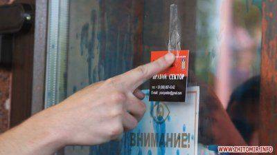 В Житомире евронелюди разгромили пять российских банков (видео)