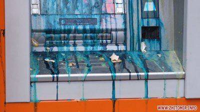 В Житомире евронелюди разгромили пять российских банков (видео)