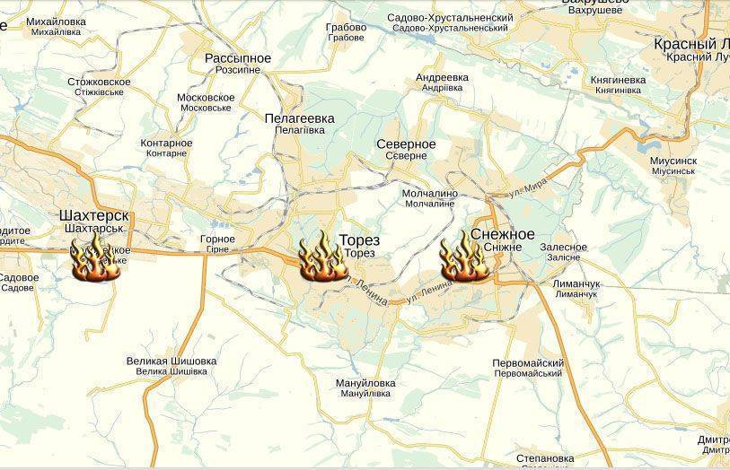 Карта г шахтерск донецкой обл