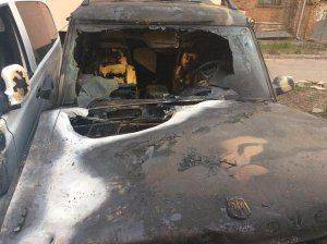 В центре Харькова сожгли камуфлированный джип волонтёра «АТО»