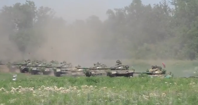 Танковая мощь Новороссии. Учения батальона Дизель