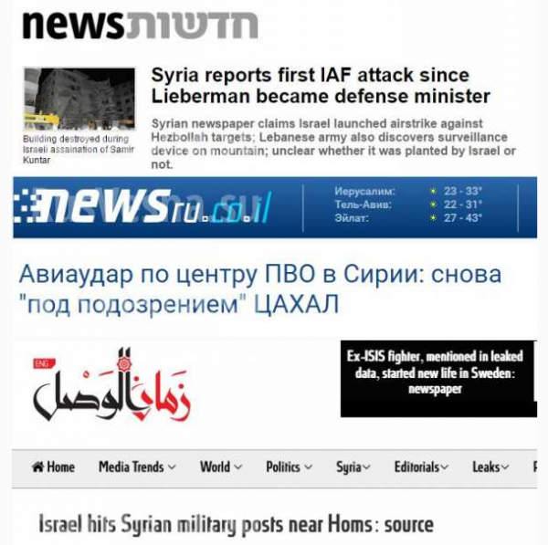 Авиаудары ВВС Израиля по территории Сирии и ответ ПВО САР