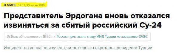 Путин дожал Эрдогана. Извинения принесены!