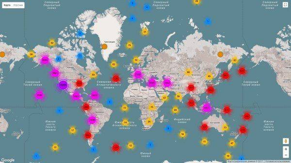 Землетрясения в мире