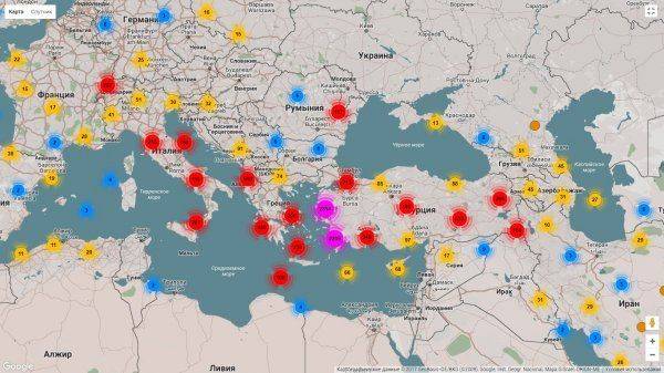 Землетрясения Греция и Турция