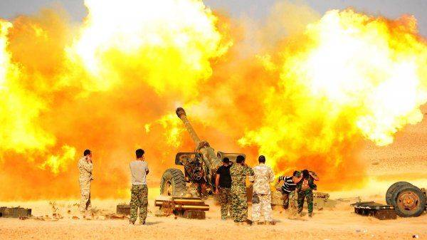 Батарею защитили огневой завесой