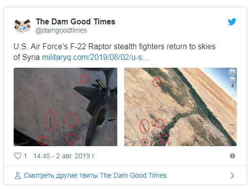 Поврежденный F-22 засветился в Сирии