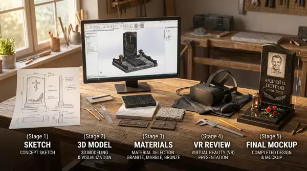 Этапы создания индивидуального дизайна памятника