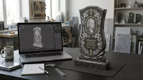3D-модель индивидуального памятника в процессе проектирования